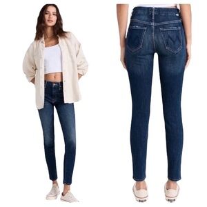 MOTHER High Waisted Looker Skinny Clean Sweep Dark Wash Jeans Size 27